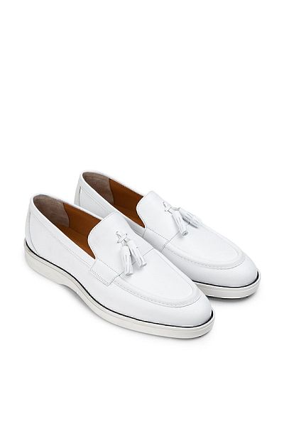 Deery Γνήσιο δέρμα Λευκά Ανδρικά Παπούτσια Loafer