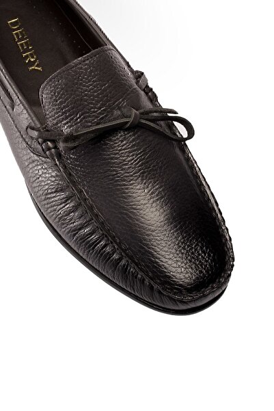 Deery Hakiki Deri Gri Erkek Loafer Ayakkabı