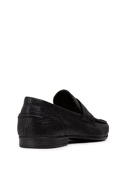 Deery Μαύρο ανδρικό loafer από γνήσιο δέρμα