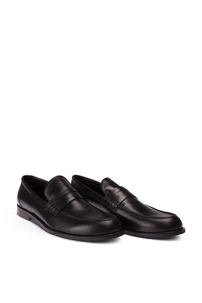Deery Ανδρικό μαύρο γνήσιο δέρμα Loafer Loafer