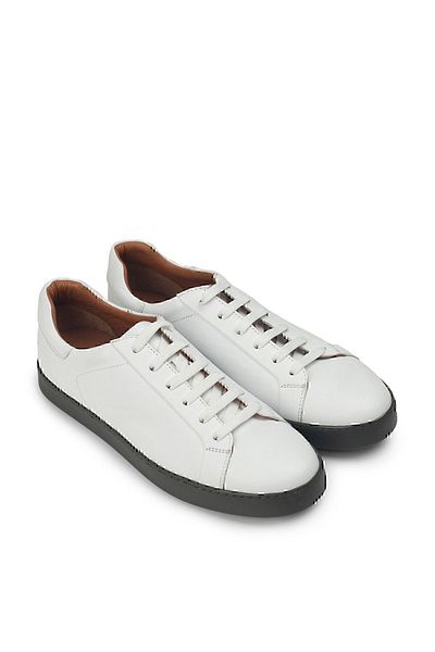 Deery Genuine Leather White Men's Sneakers