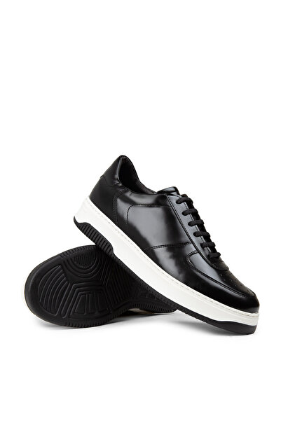 Deery Ανδρικά παπούτσια sneaker από γνήσιο δέρμα μαύρο