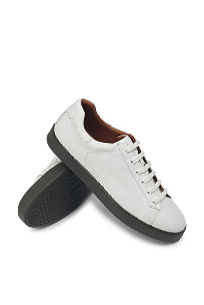 Deery Genuine Leather White Men's Sneakers