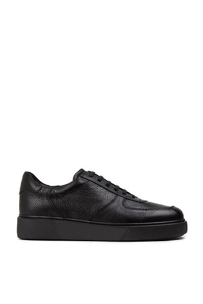 Deery Genuine Leather Men's Black Sneakers