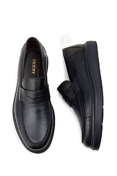 Deery Hakiki Deri Koyu Lacivert Comfort Erkek Loafer