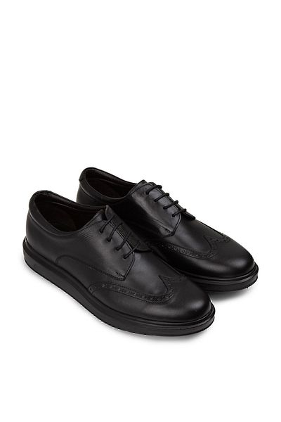 Deery Genuine Leather Men's Black Comfort Casual Shoes
