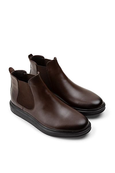 Deery Genuine Leather Brown Men's Chelsea Boots