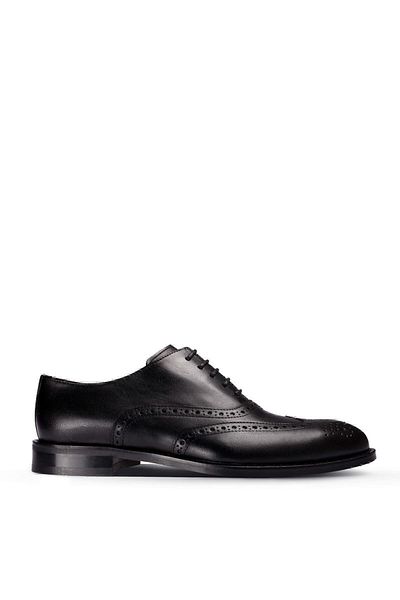 Deery Ανδρικά παπούτσια από γνήσιο δέρμα μαύρα Classic Oxford