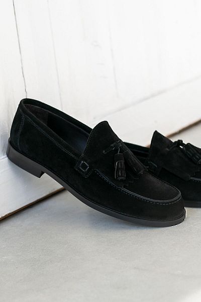 Deery Ανδρικό μαύρο γνήσιο καστόρι με φούντα loafer