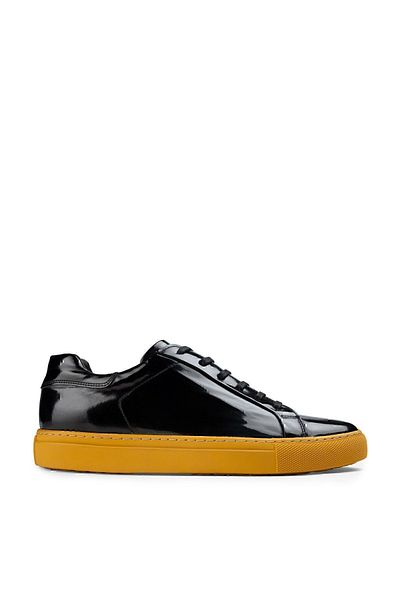 Deery Genuine Leather Black Sneaker Men's Shoes