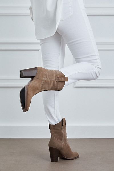 Deery Γνήσιες γυναικείες μπότες Suede Mink Color