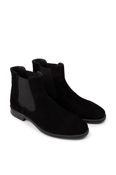 Deery Genuine Suede Black Men's Chelsea Boots