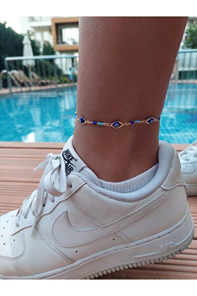 LUCKY ACCESSORIES Çelik Nazar Boncuklu Kararmaz Halhal