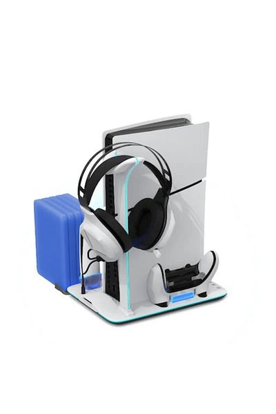 goBERA Vertical Stand PS5 Slim/PS5 PRO (Digital/Disc), Cooling Station, RGB Lighting, Fast Charging