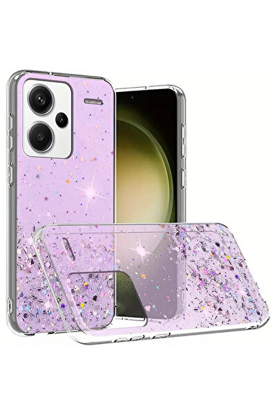 Rivor Xiaomi Redmi Note 13 Pro Plus+ Kılıf Kamera Çıkıntılı Simli Kelebek Kab...