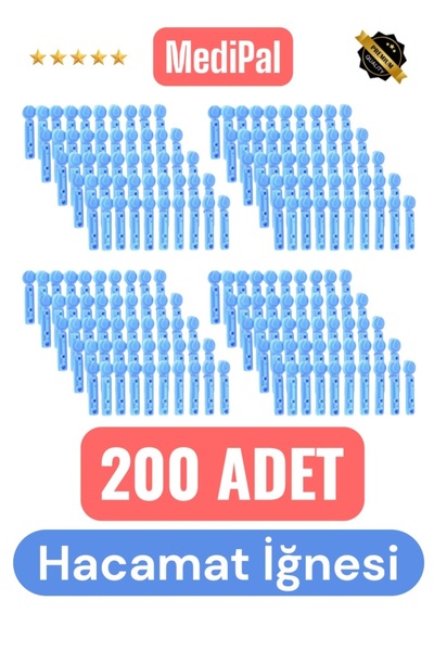 MediPal 200 Adet Hacamat Kalemi Iğnesi - Lanset Şeker Parmak Delme Iğnesi
