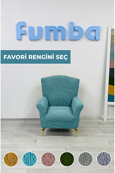 FUMBA HOME Tekli Berjer Jakarlı Lastikli Koltuk Örtüsü