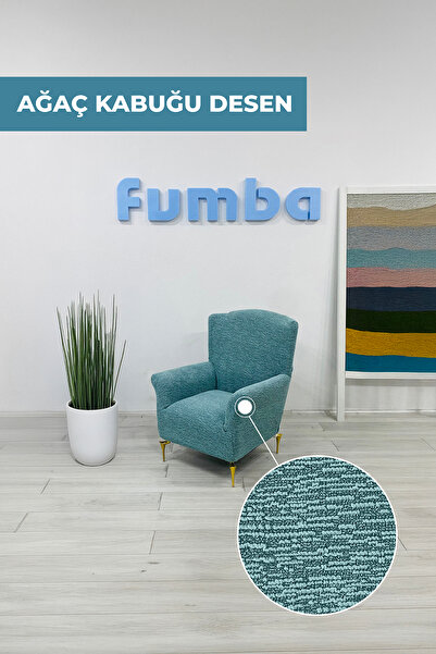 FUMBA HOME Tekli Berjer Jakarlı Lastikli Koltuk Örtüsü