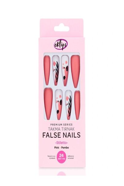 eklips Takma Tırnak Stiletto False Nails Pink - 24 Adet
