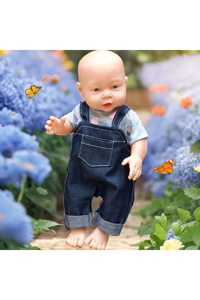 Generic American Doll Figurine Clothes Denim Suspenders