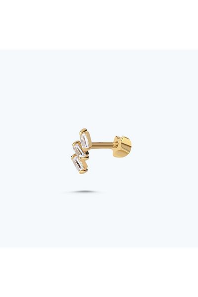 Altınbaş Gold Tragus Piercing with Stone