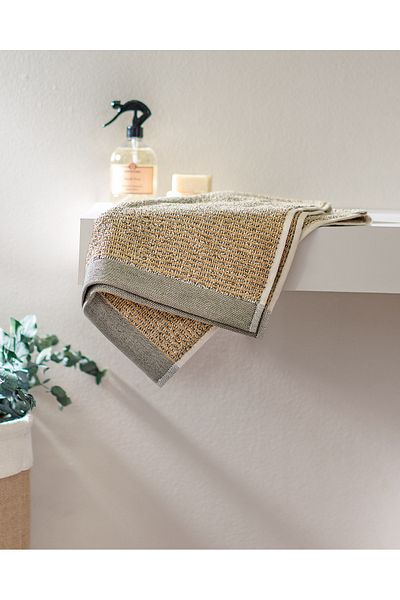 Madame Coco Ralph Yarn Dyed Face Towel - Khaki - 50x90 Cm