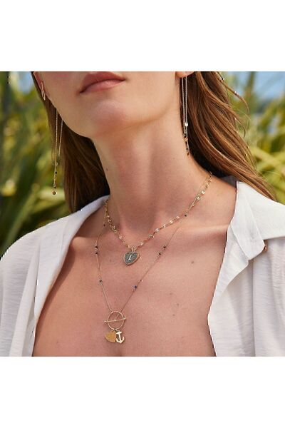 Altınbaş Altın L Harfi Kalp Kolye