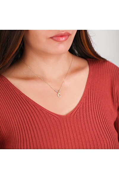 Altınbaş Altın C Harfi Kolye