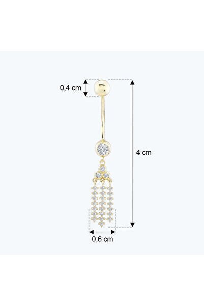 Altınbaş Altın Sallantılı Göbek Piercing