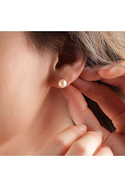 Altınbaş Altın Pembe Inci Küpe