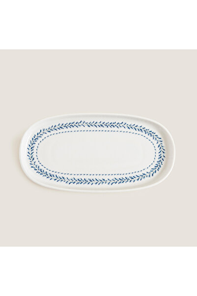 Chakra Pelion Kayık Servis Tabağı 25 Cm Mavi/Beyaz