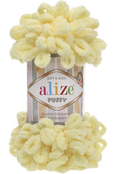 Alize Puffy Hand Knitting Yarn 1PC (Color Light Yellow No. 13)