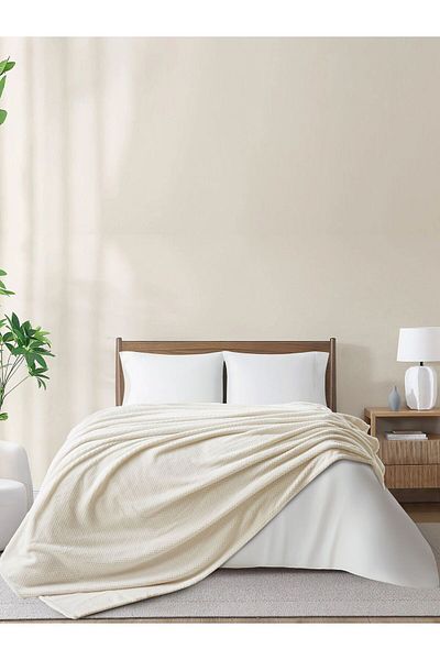 Donetella Single Size Fleece Blanket 170x210 cm, Floral Texture Soft & Cozy, 350 GSM for Bed & Sofa