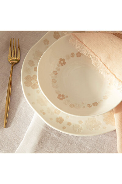 Chakra Alles Çukur Tabak 20 Cm Krem-Bej