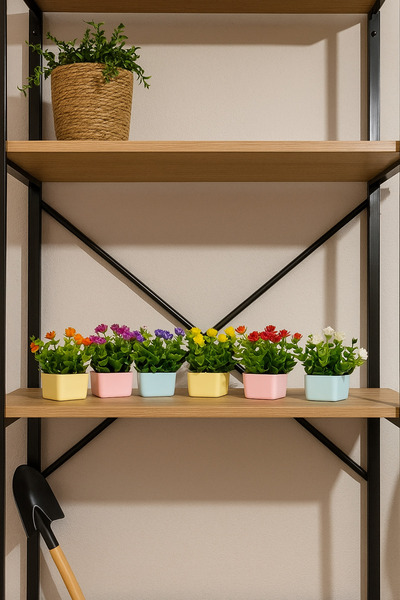 La bella bazar 3 bucăți mini flori artificiale în ghiveci, flori decorative din plastic, flori ornamentale decorative în ghiveci din plastic