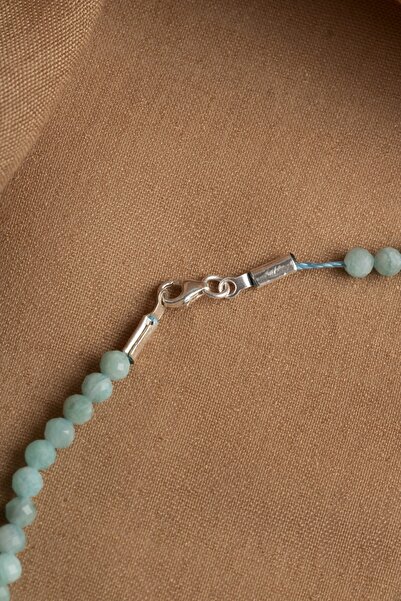 OSMANLI DEĞERLİ TAŞ Sertifikalı Amazonit 3-4 Mm Fasetli Kesim Doğal Taş Kolye