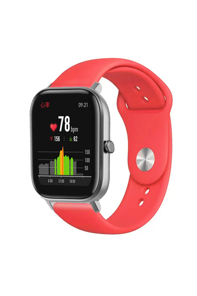 KRETON Amazfit GTS-GTS2-GTS2E-GTS3-GTS4-GTS4 Mini Uyumlu KIRMIZI Kordon Yumuş...
