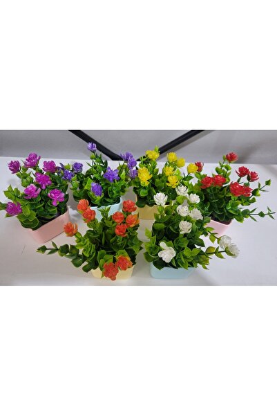 La bella bazar 3 bucăți mini flori artificiale în ghiveci, flori decorative din plastic, flori ornamentale decorative în ghiveci din plastic