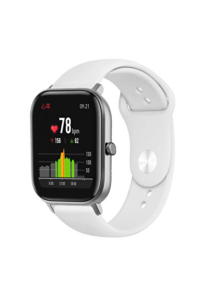 KRETON Amazfit GTS-GTS2-GTS2E-GTS3-GTS4-GTS4 Mini Uyumlu BEYAZ Kordon Yumuşak...