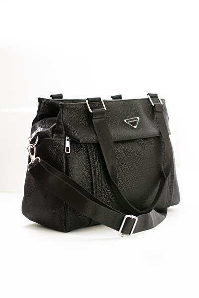 Sanmorris Жіноча чорна мозаїчна тканина з атласу з 5 відділеннями, регульован...