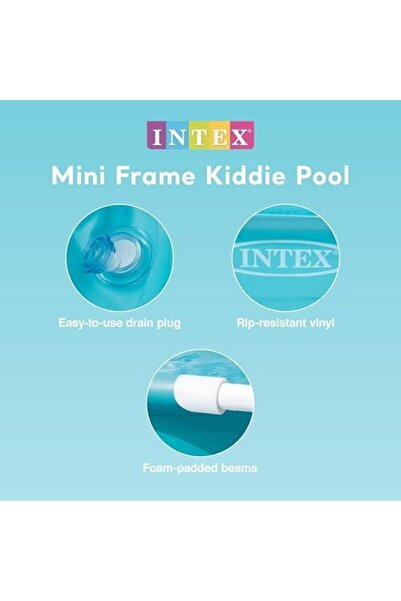 Intex Mini Square Frame Pool for Kids, Size 30x120x120 cm, for Ages 3 and Up