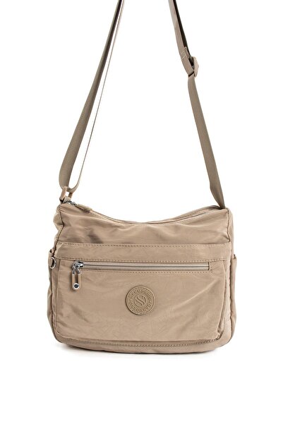 Sanmorris حقيبة كتف نسائية مقاومة للماء بحزام متقاطع قابل للتعديل من قماش المظلة