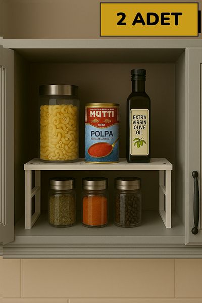 Myend 2 Pieces In-Cabinet Organizer Shelf Cup Rack, Small Metal Shelf, Makeup Care Cabinet Organizer Shelf