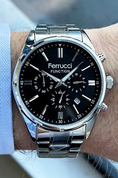 Ferrucci Function Men's Wristwatch 3 ATM Waterproof Silver Color Steel Strap + Bracelet Wlg257