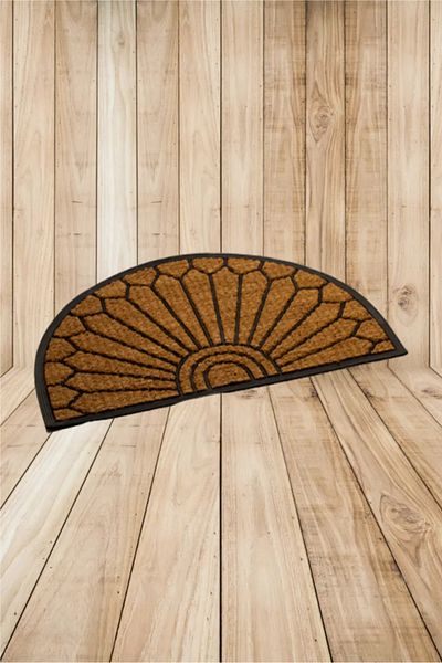 HONEYBEE Slip-Resistant Design Semi-Circular Rubber Door Mat