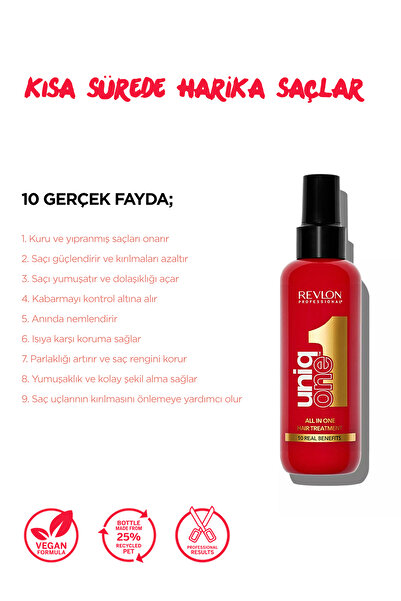 Uniq One Orıjınal Revlon Uniq One All In One Saç Bakım Sprey Krem 150 ml + 150ml Duo Paket