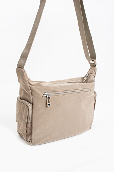 Sanmorris Women's Multi-Compartment Waterproof Parachute Fabric Sand-Colored Adjustable Crossbody Shoulder Bag