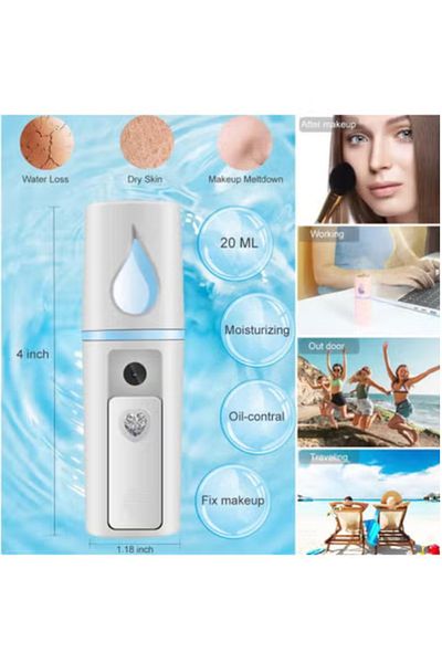 Prime Portable Rechargeable Handheld Face Nano Mist Spray hair and facial steamer ion water mist spr