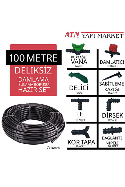 ATAK SULAMA SİSTEMLERİ 100 Metre Deliksiz 16mm Damlama Sulama Borusu Hortumu ...