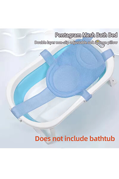 Choice وسادة دعم مقعد حمام الطفل باللون الأزرق، وسادة حوض استحمام قابلة للطي وكرسي، وسادة حوض استحمام للأطفال حديثي الولادة